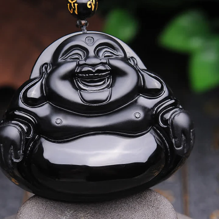 obsidian laughing buddha